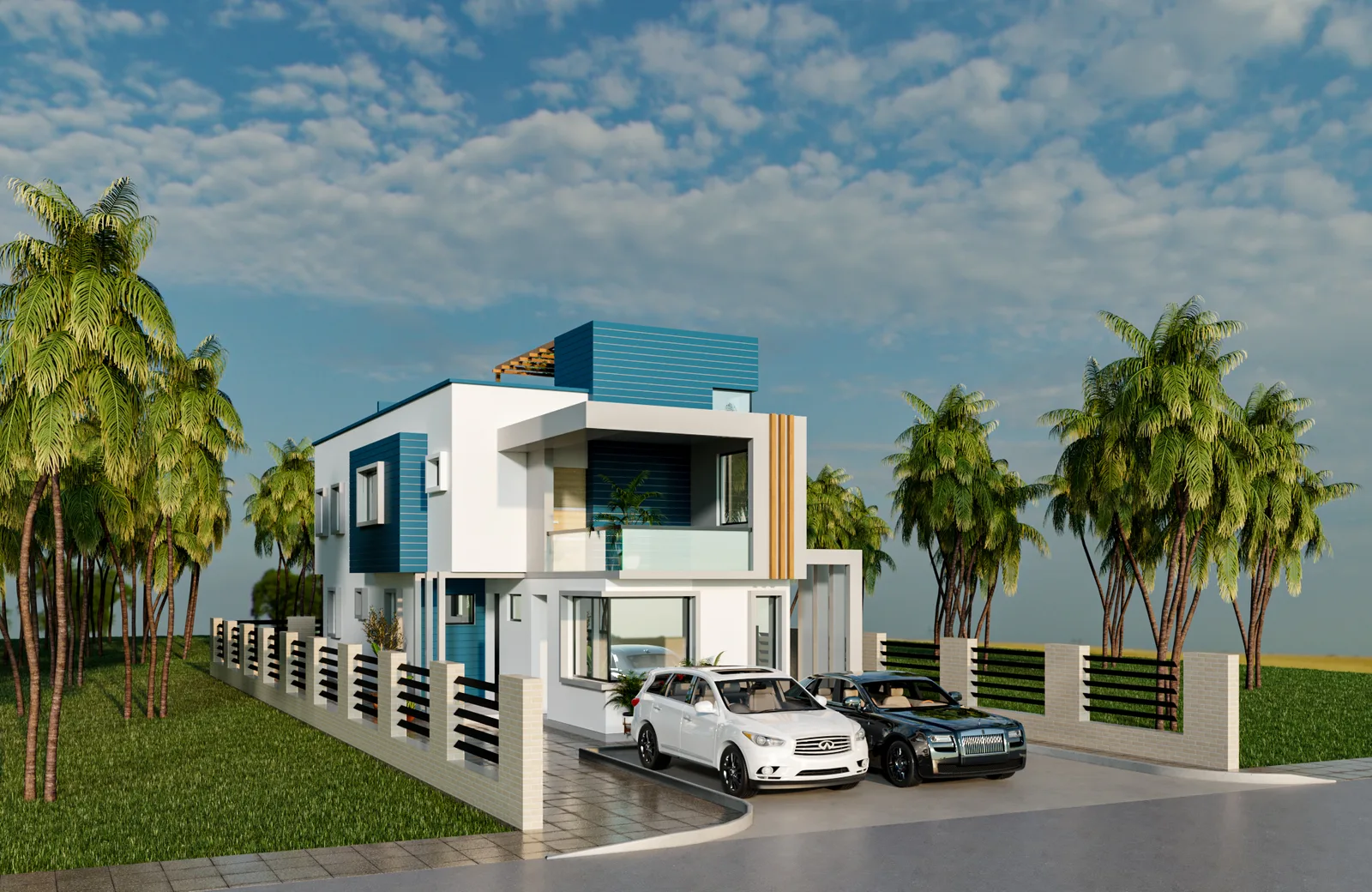 South View — Barbados residence with deep shaded terraces and louvred openings
