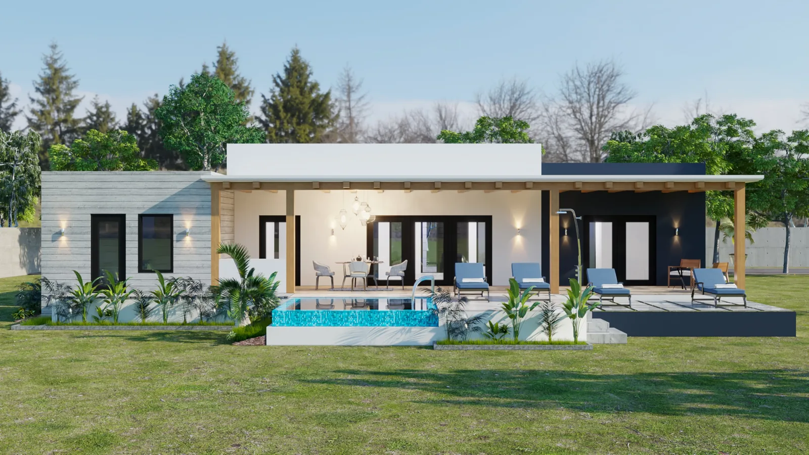 Jalousie Two — 2 bedroom tropical house plan exterior