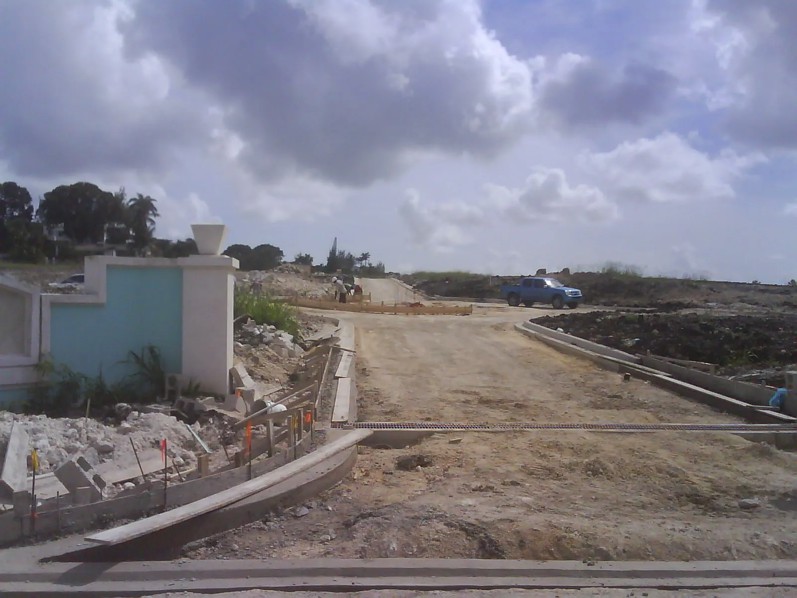 New reinforced concrete block houses under construction at South View, Christ Church, Barbados