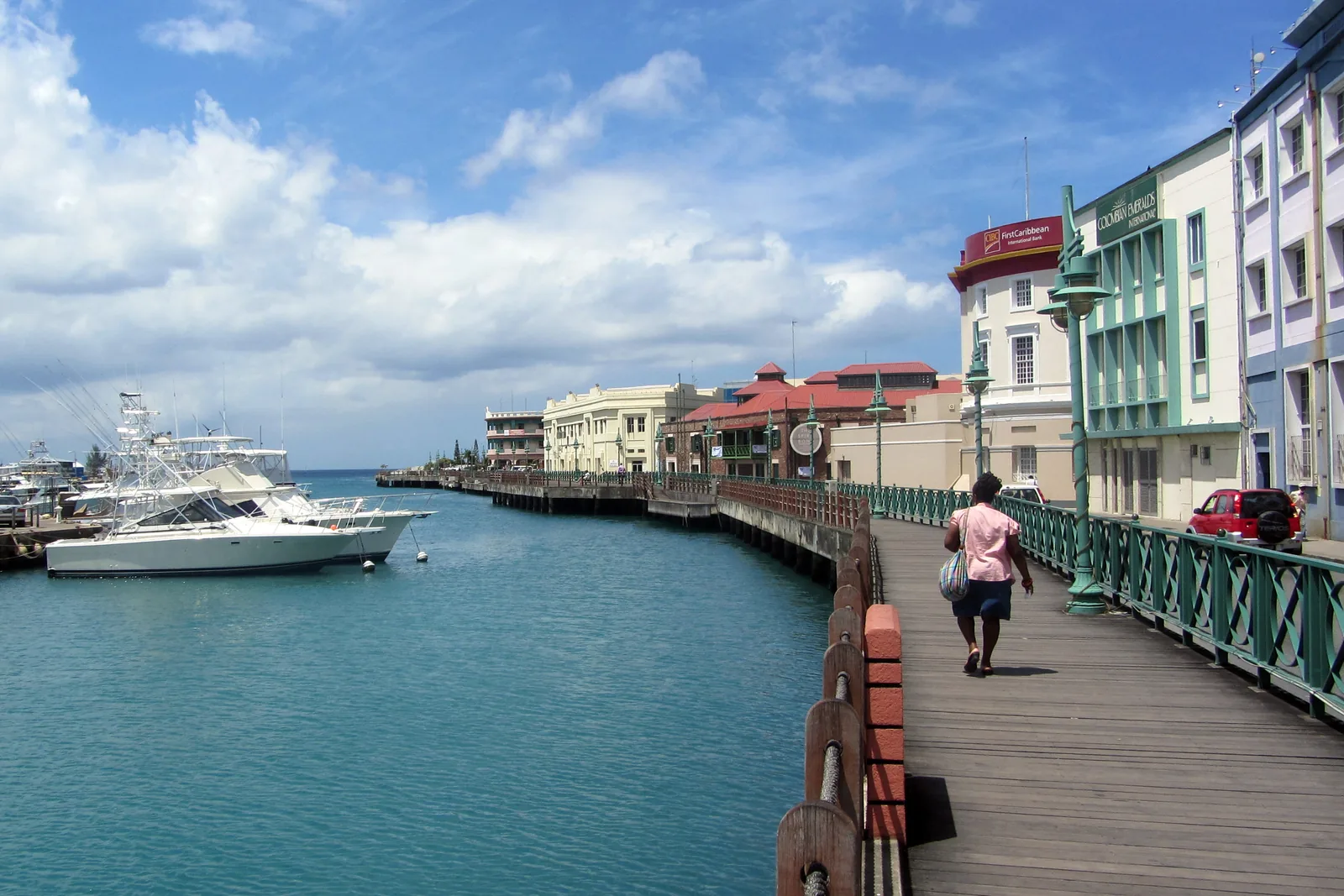 The Careenage waterfront promenade in Bridgetown, Barbados
