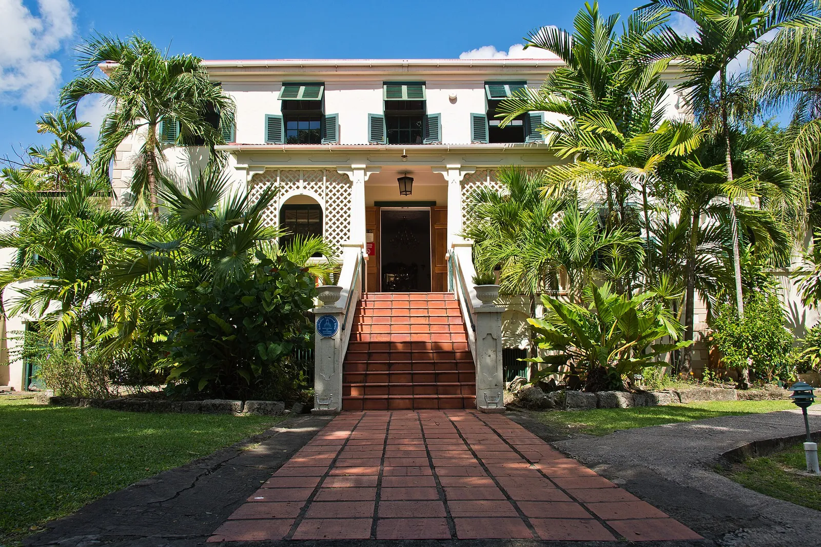 Sunbury Plantation House, Barbados, with louvred shutters and a shaded arcade